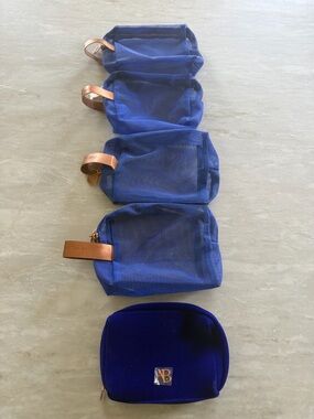 Augustinus Bader Blue Travel Pouches Empty